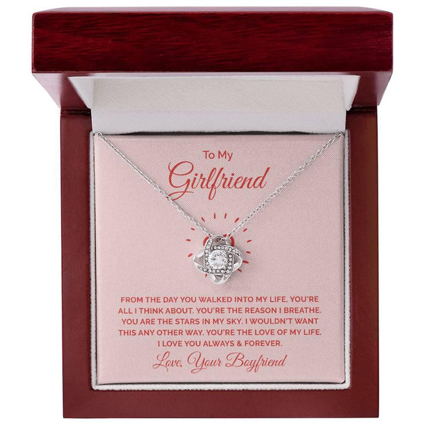 Gifts for Girlfriend: Love Knot Necklace with Personalized Message Card - Whatever You Like Shop, LLC