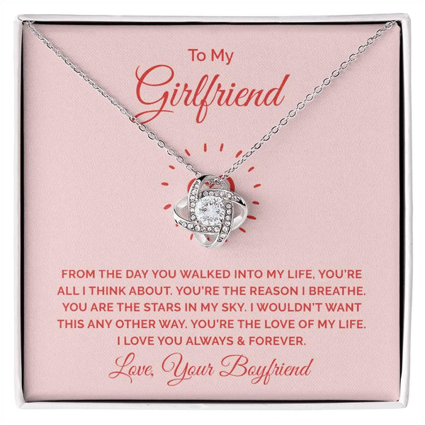 Gifts for Girlfriend: Love Knot Necklace with Personalized Message Card - Whatever You Like Shop, LLC