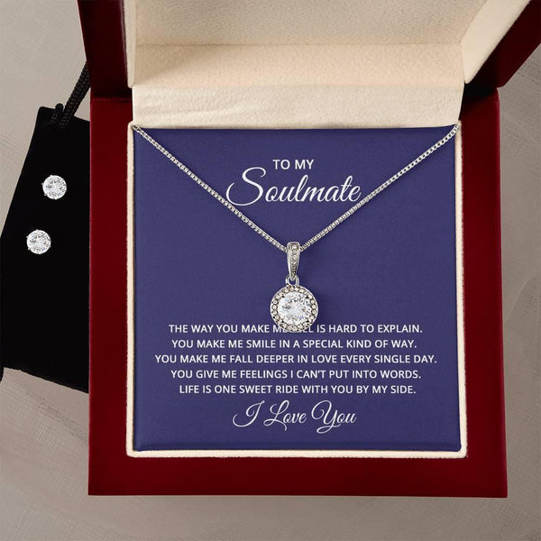 Gifts for Soulmate: Sparkling Eternal Hope Necklace and Earring Set - Whatever You Like Shop, LLC